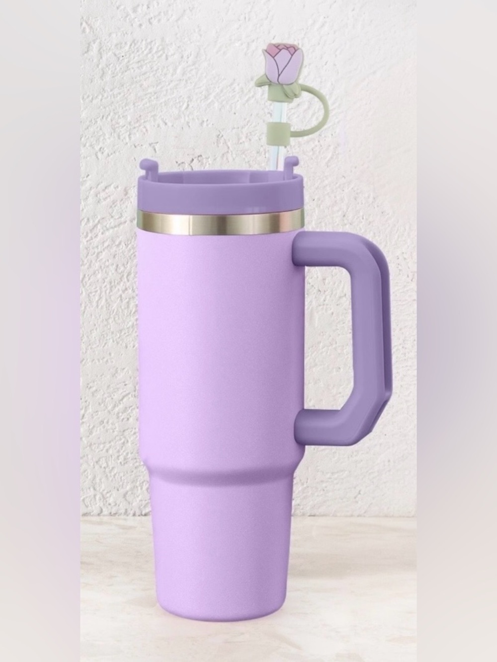 CWC Pink Floral Straw Toppers - 6 Pack - Picture 2 of 4